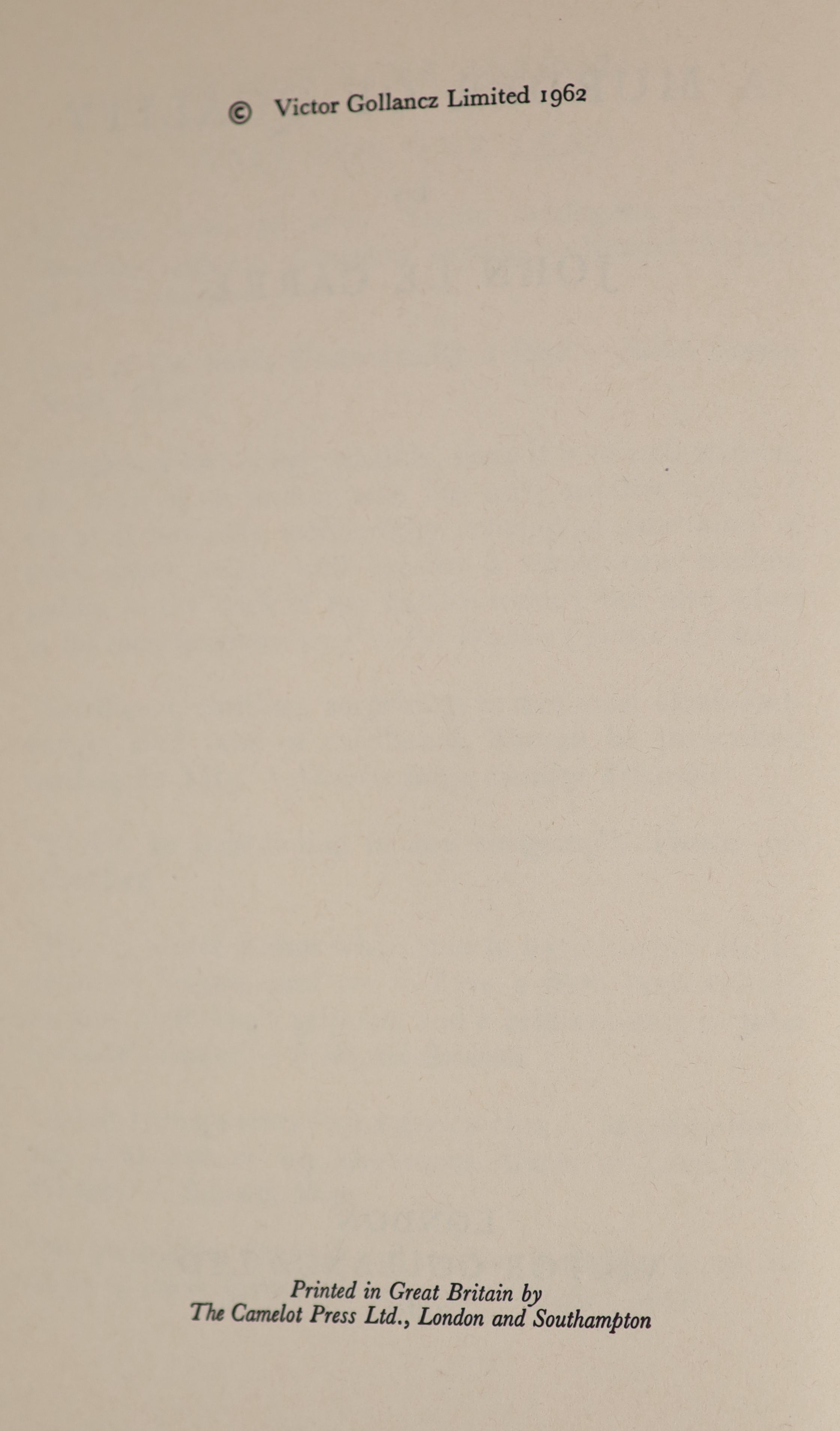 Le Carre, John - A Murder of Quality, 1st edition, 8vo, with d/j, Victor Gollancz, London, 1962